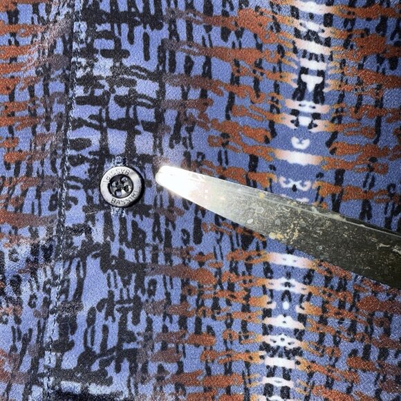 Bassiri Limited Collection Mens L Multicolor Striped Short Sleeve Shirt - Picture 5 of 8